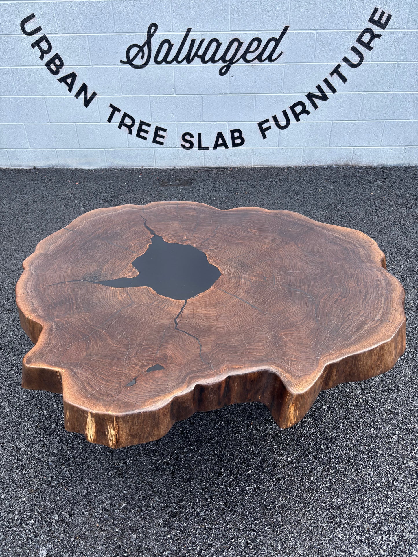 Black Walnut and Epoxy Cookie Coffee Table