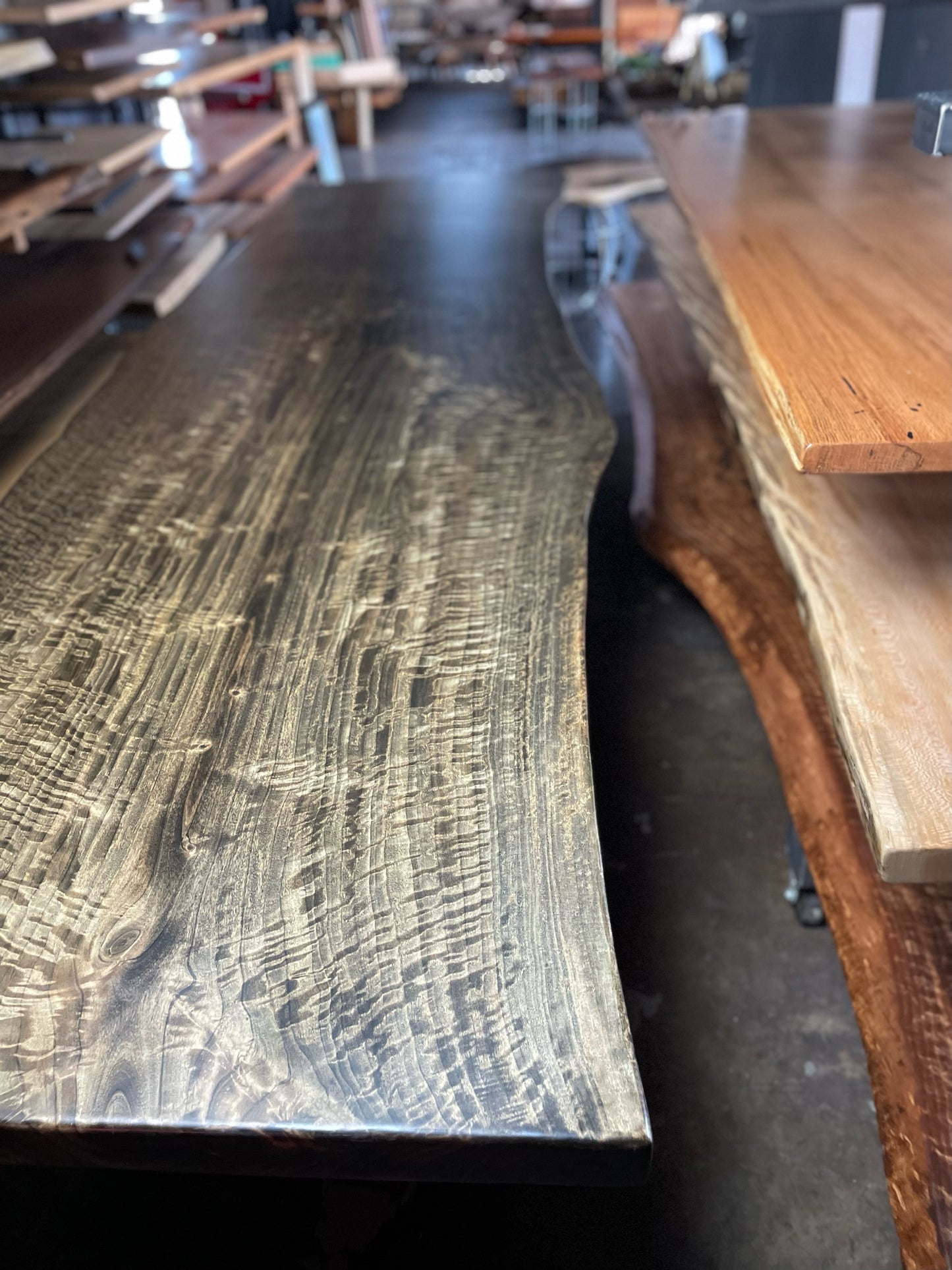 Blackened Eastern Cottonwood Slab Tabletop