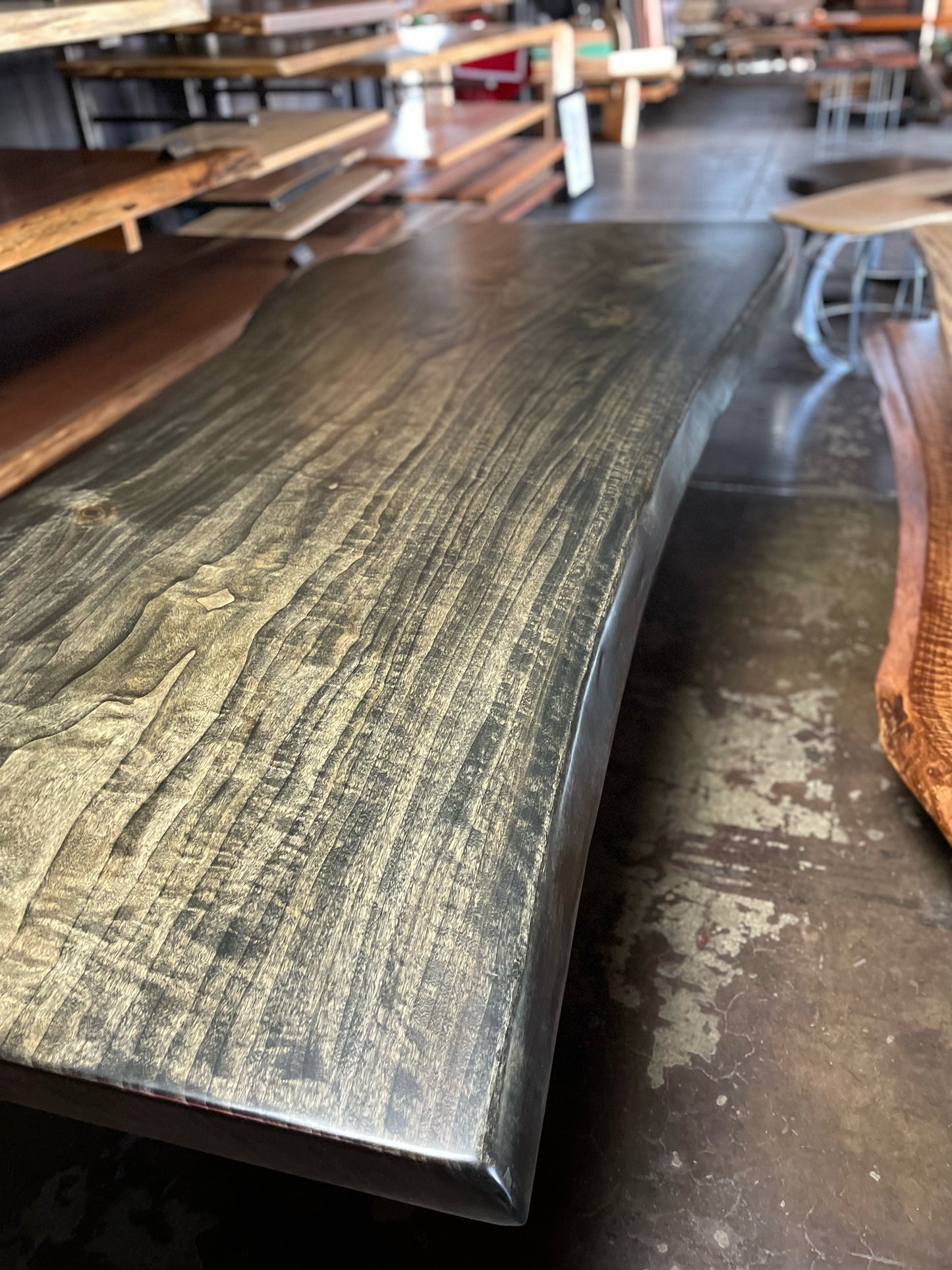 Blackened Eastern Cottonwood Slab Tabletop