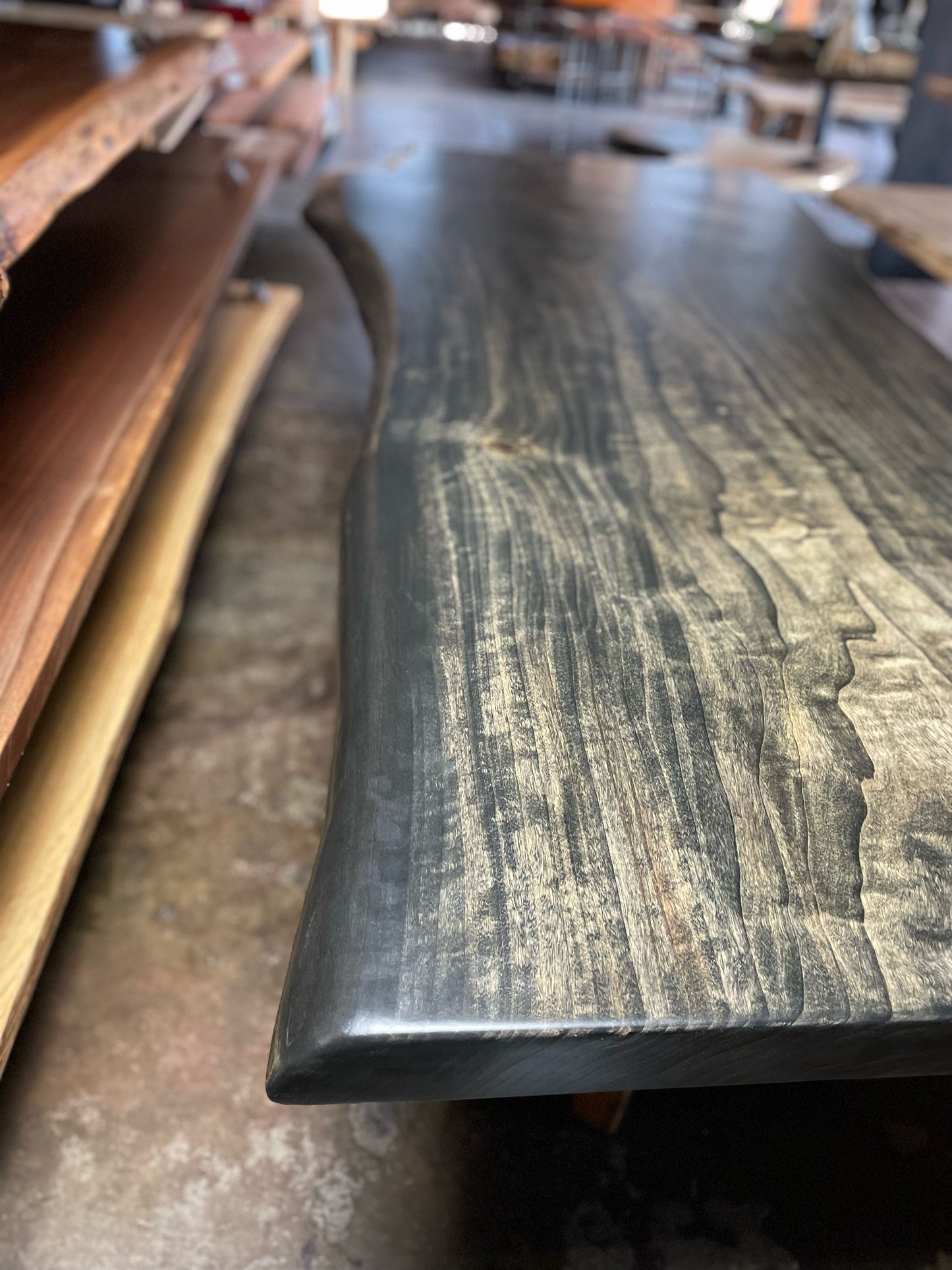 Blackened Eastern Cottonwood Slab Tabletop