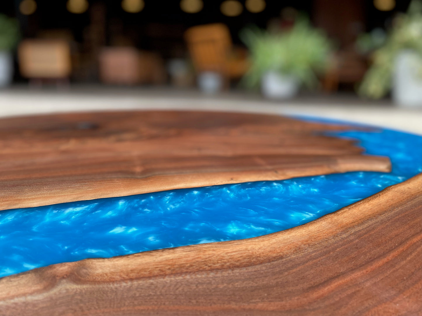 Sapphire Blue River Epoxy Coffee Table