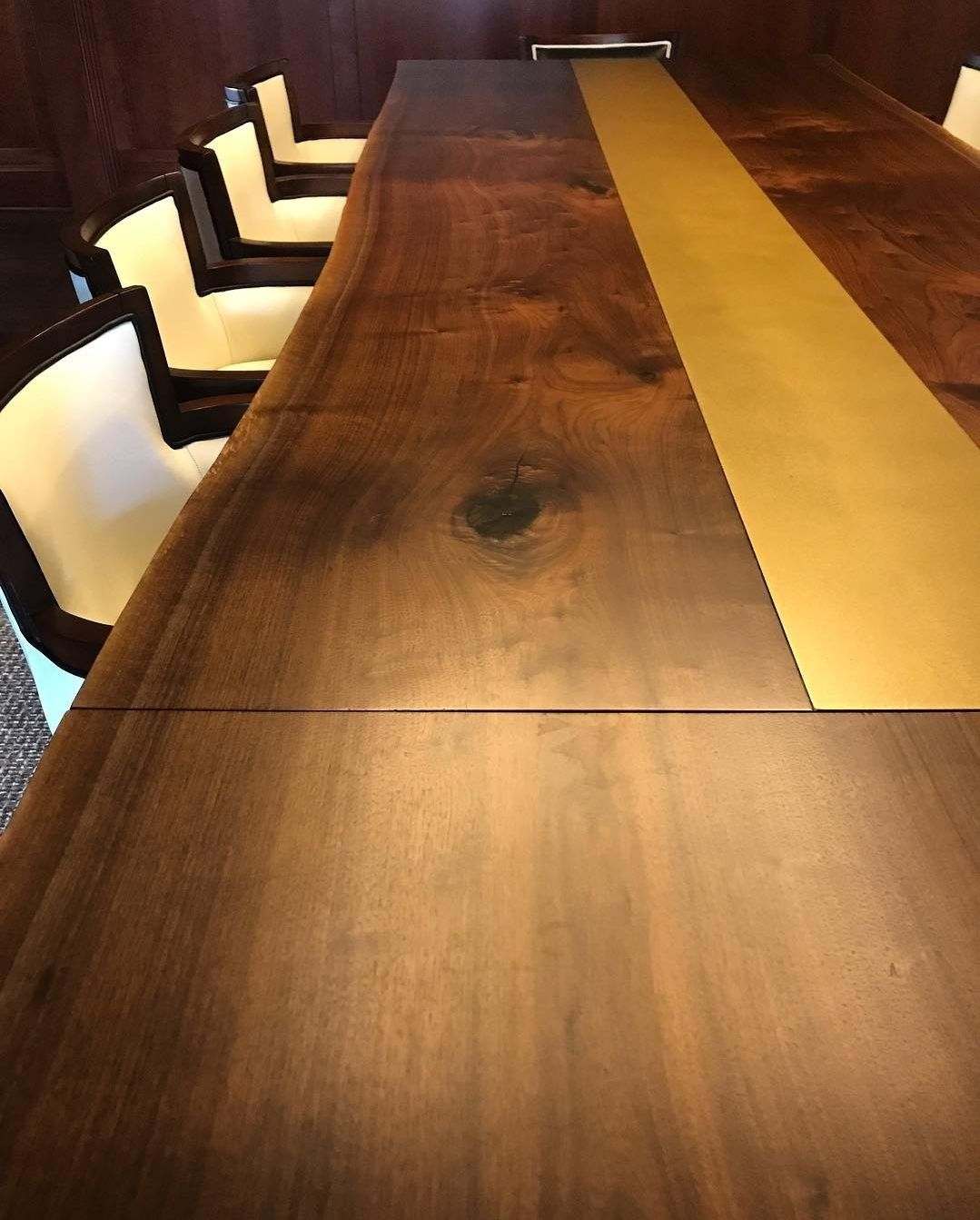 Black Walnut with Brass Inlay Conference Table