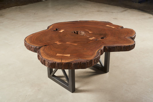 Organically Round Walnut Coffee Table