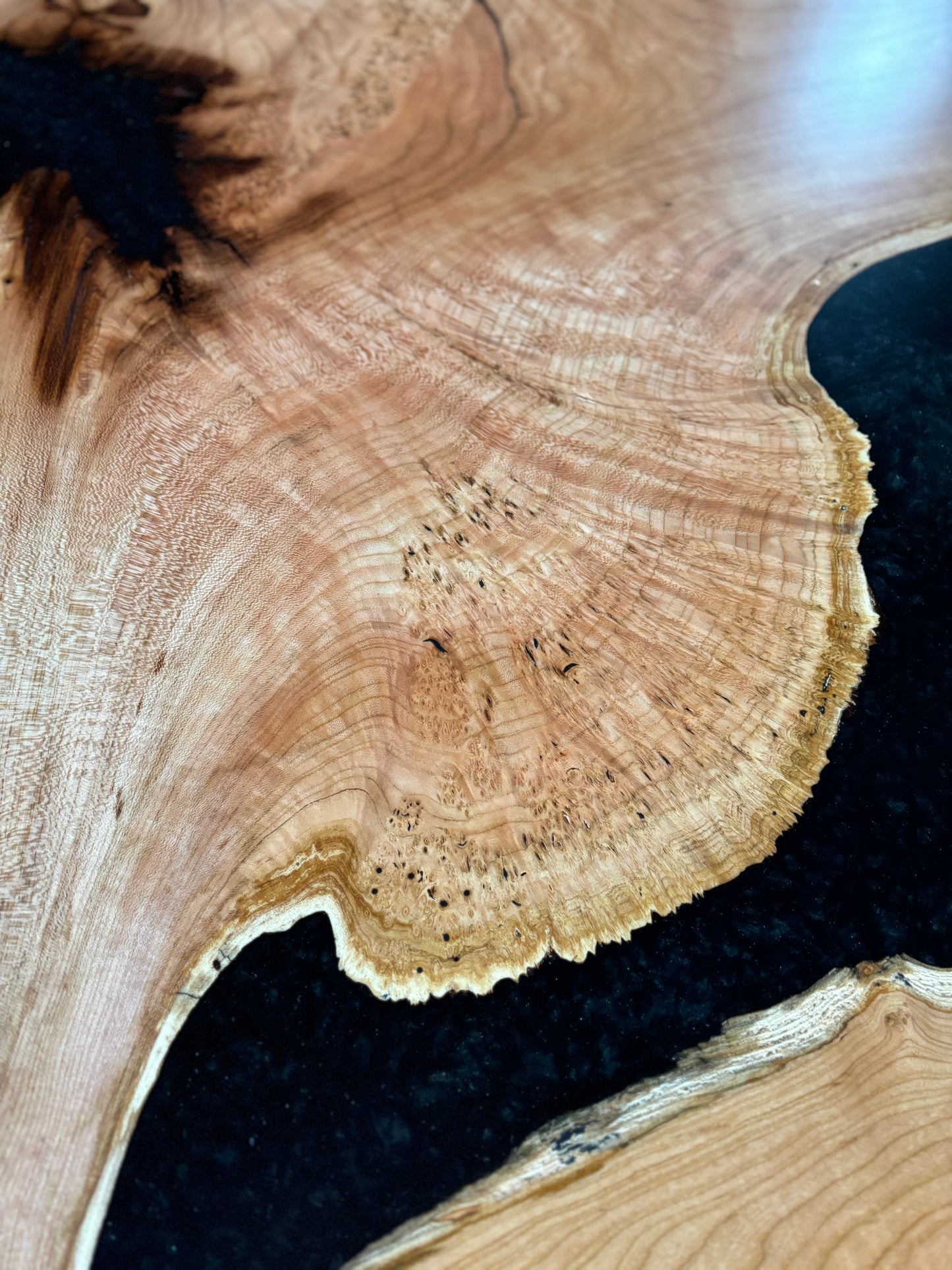 Black Epoxy & Cherry Root Table