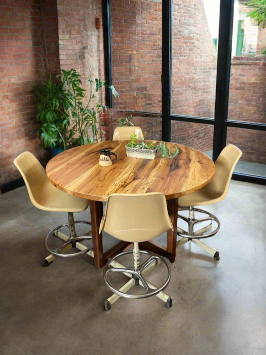 Butcher Block Round Dining Table