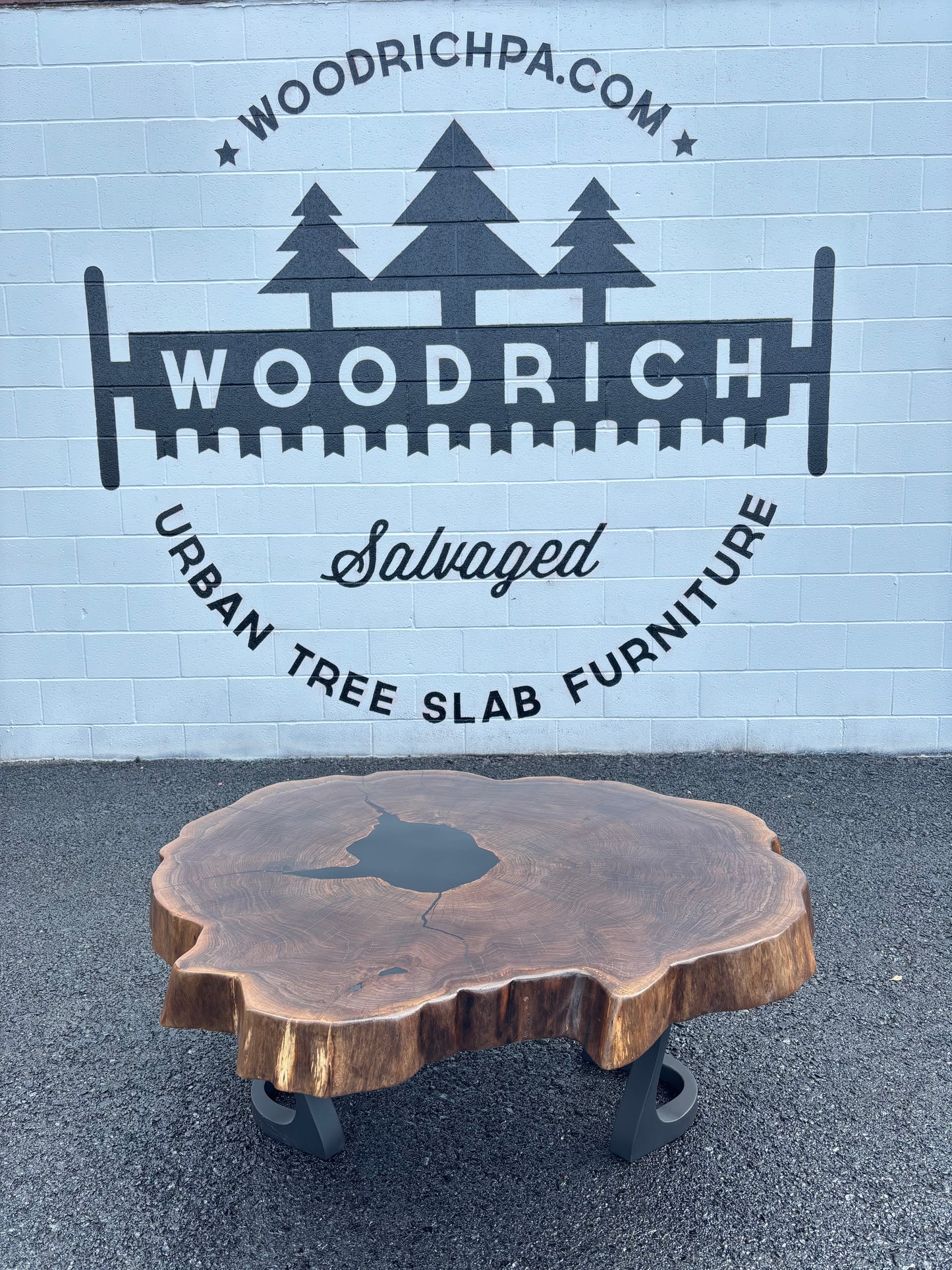 Black Walnut and Epoxy Cookie Coffee Table