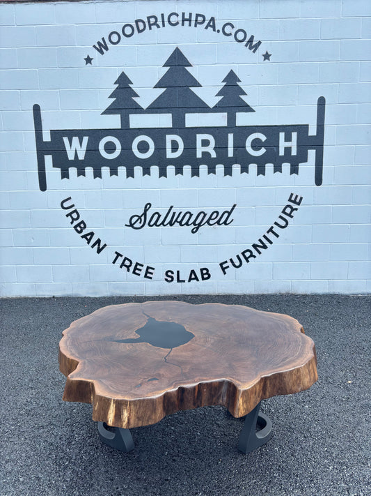 Black Walnut and Epoxy Cookie Coffee Table