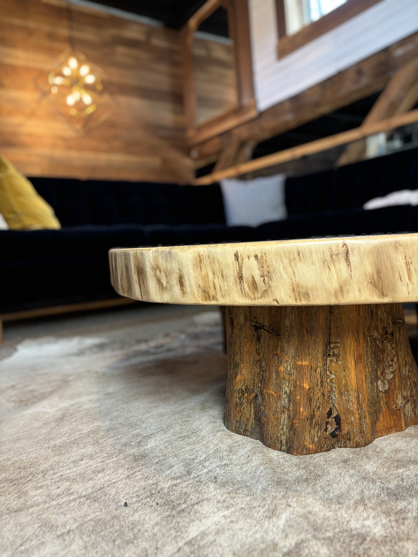 Organically Round Cottonwood Coffee Table