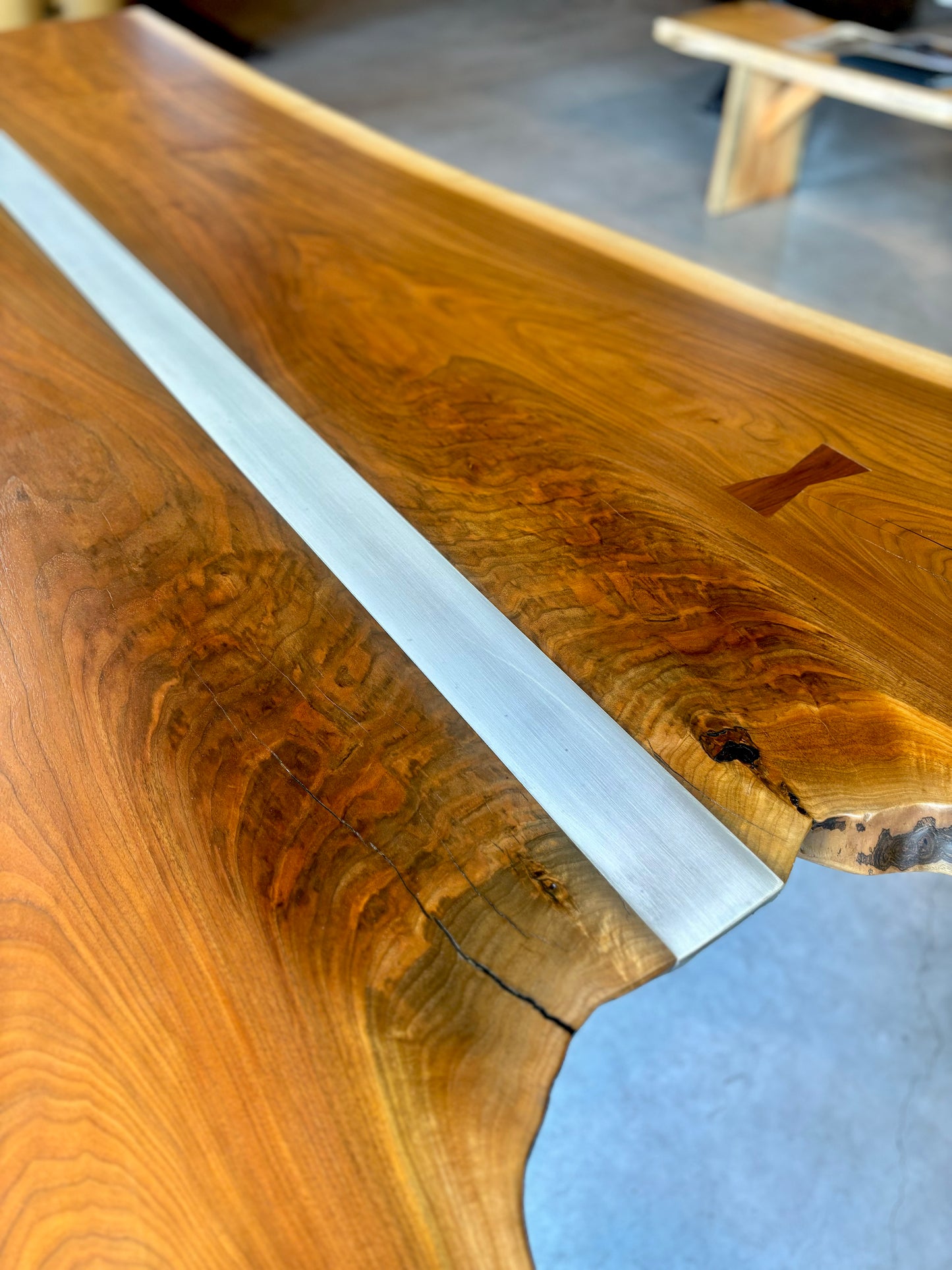 Black Walnut & Aluminum Inlay Dining Table