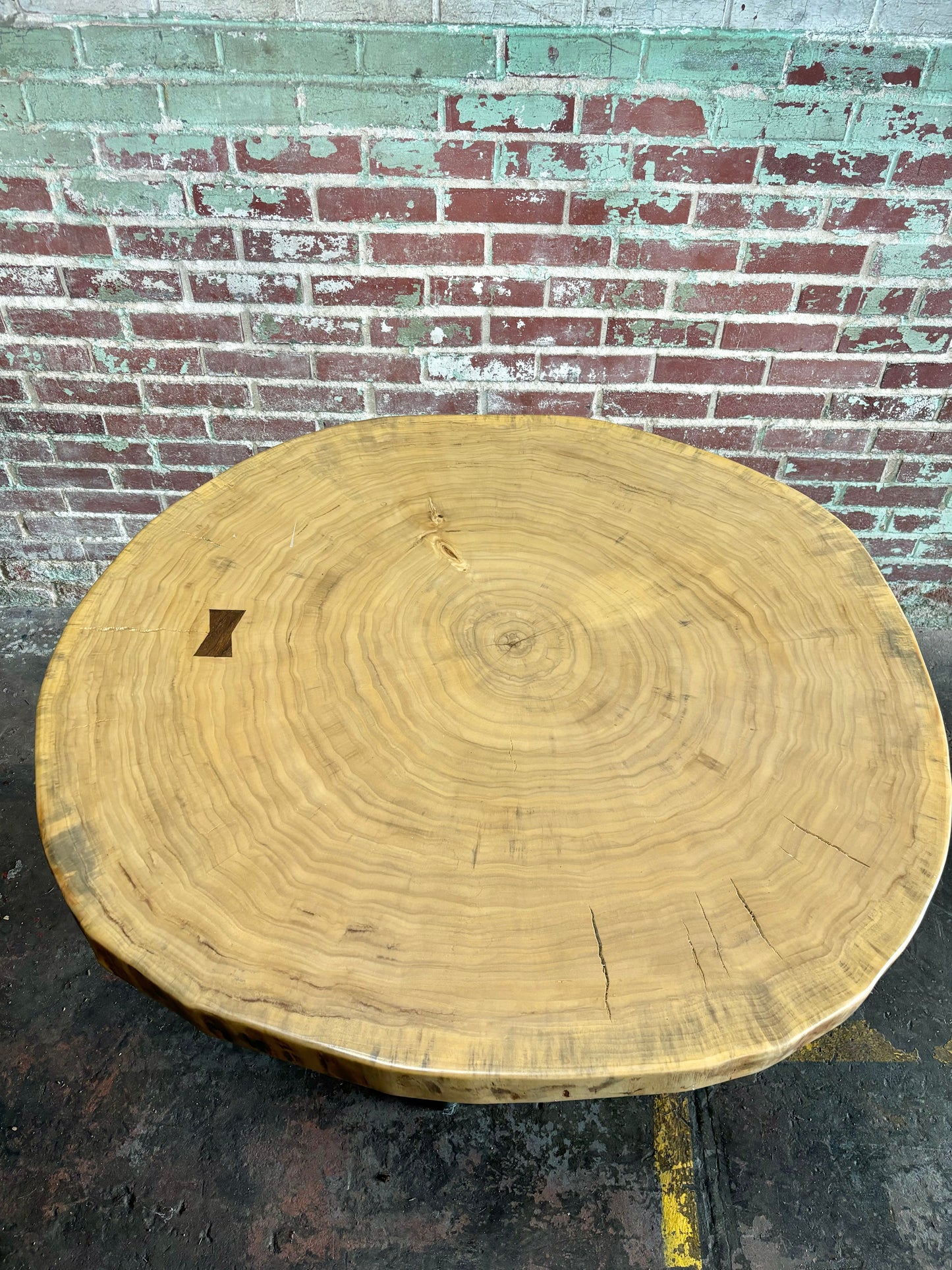 Round Live Edge Cottonwood Dining Table