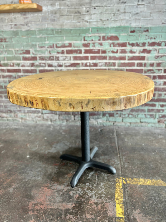 Round Live Edge Cottonwood Dining Table