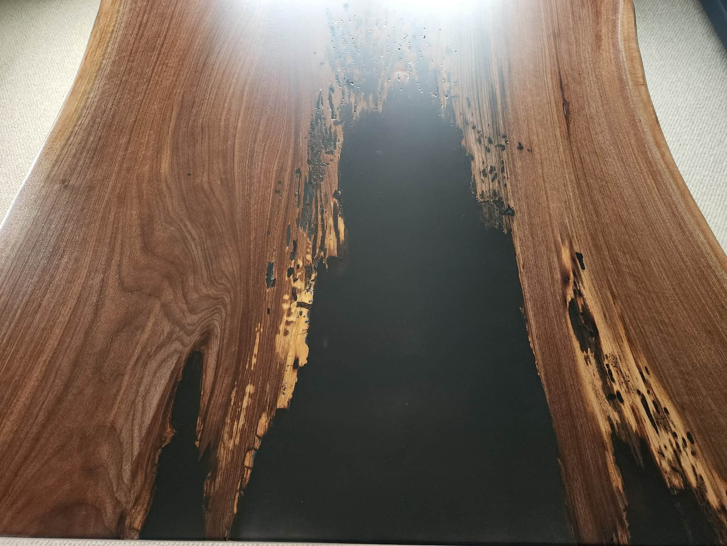 Walnut and Epoxy Adjustable Desk