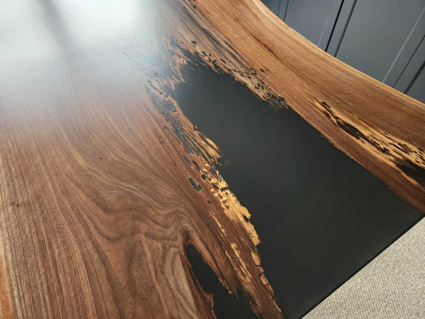 Walnut and Epoxy Adjustable Desk