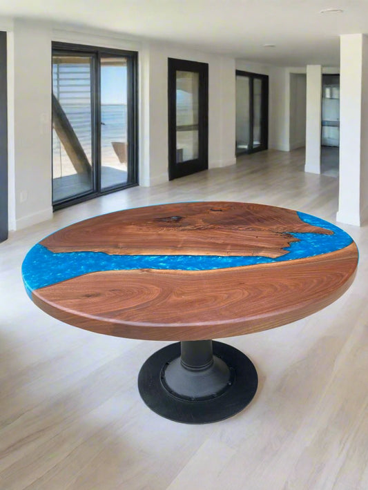 Sapphire Blue River Epoxy Coffee Table