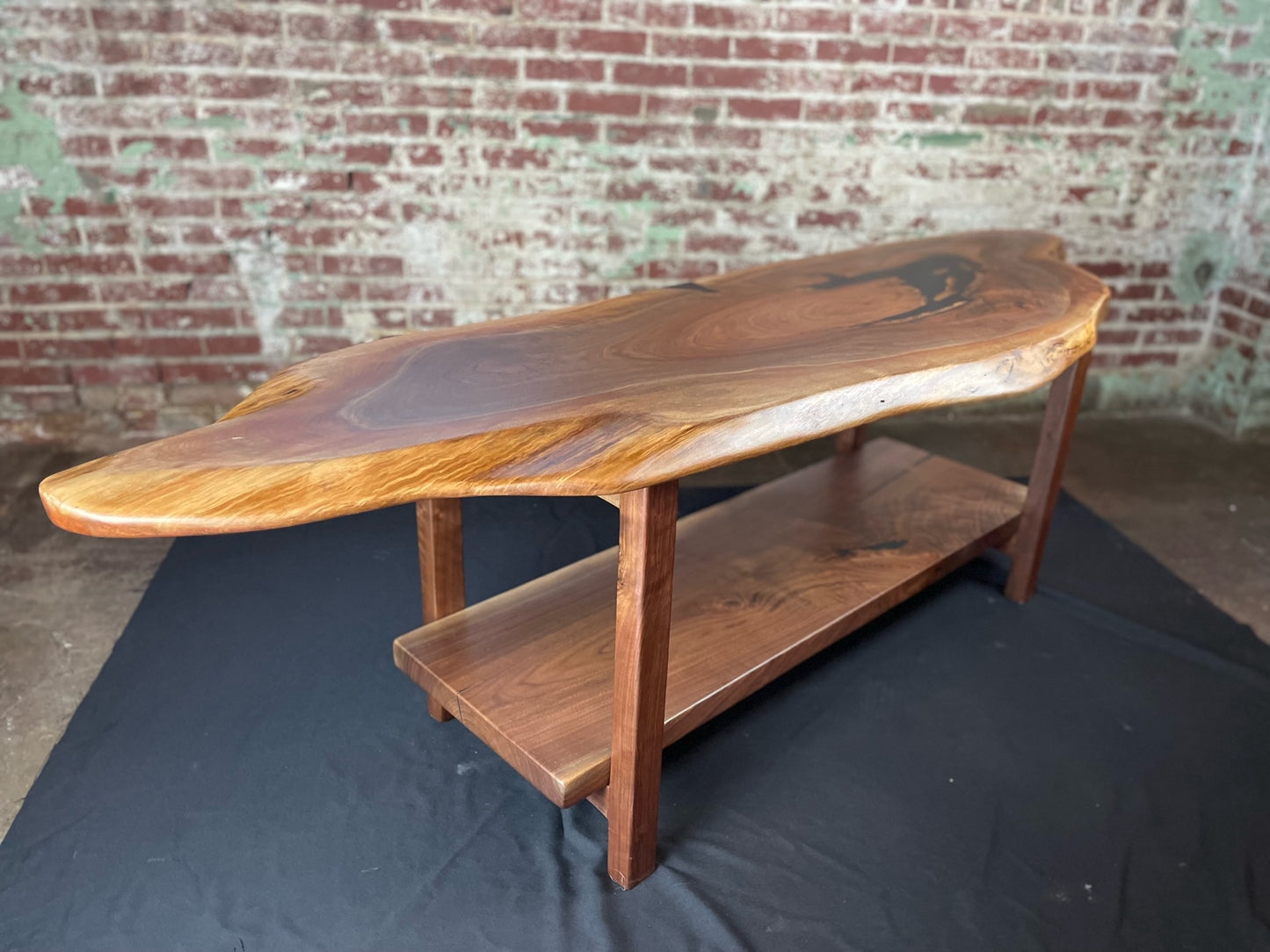 Black with Purple Flake Walnut Console Table