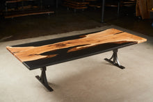 Load image into Gallery viewer, Butternut with Dark Epoxy Table #16
